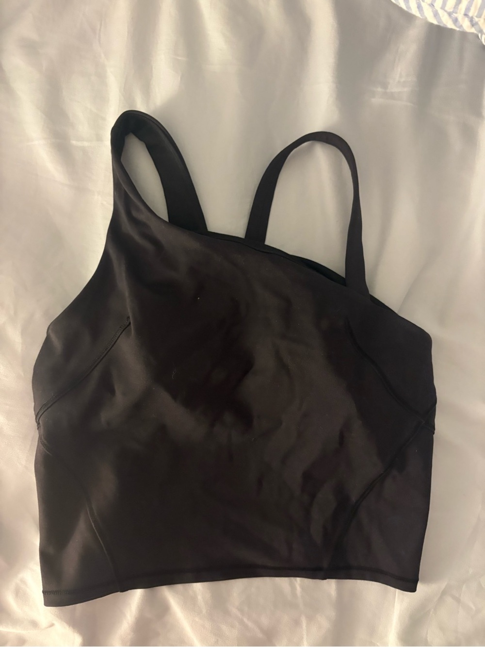 Lululemon asymmetrical black tank top size 6